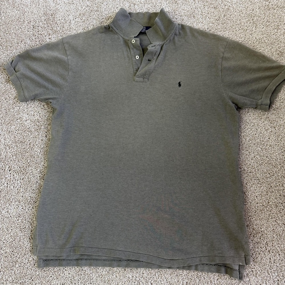 Polo By Ralph Lauren Polo Shirt Mens Large Green Cotton Short Sleeve Casual
